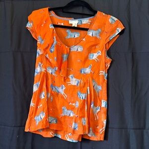 Super Unique *** Orange dog top. Size 4. By Meadow Rue